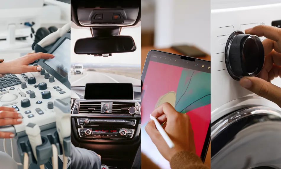 ABS products in a doctor’s office, inside a car, in mobile devices and in household appliances